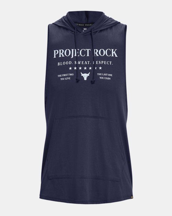 Men's Project Rock Sleeveless Hoodie in Blue image number 4